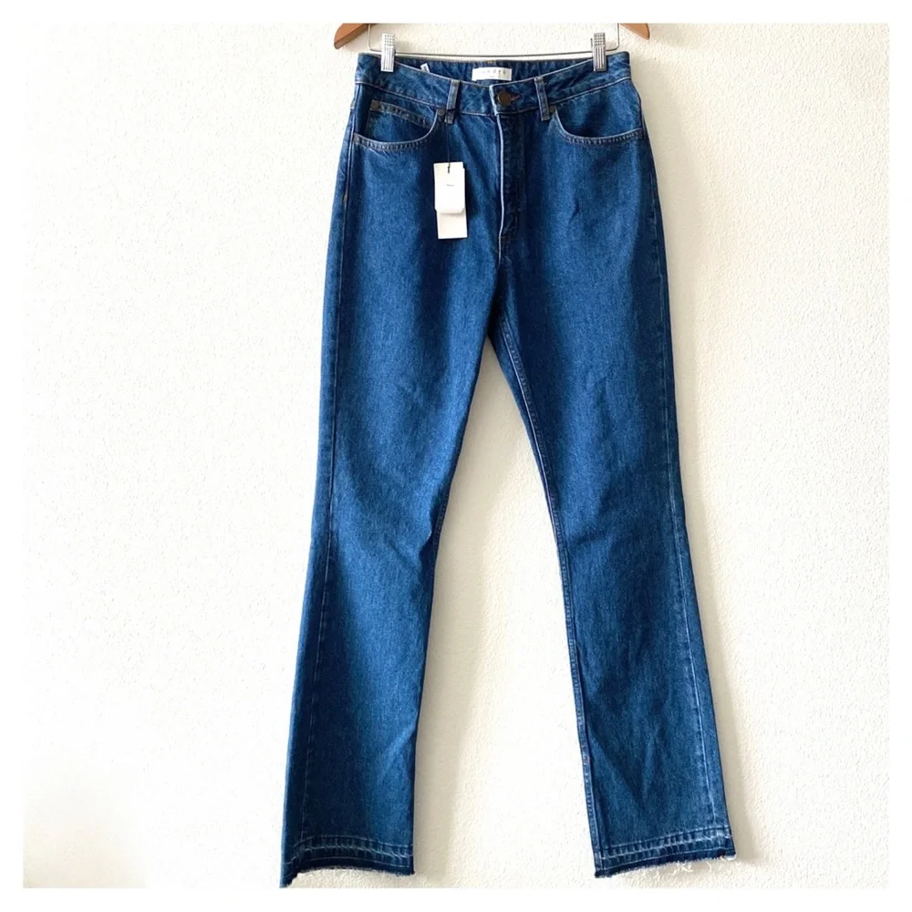 Sandro Paris NWT Viky Slit Release Hem Straight Leg Jeans in Blue Vintage - Picture 2 of 10